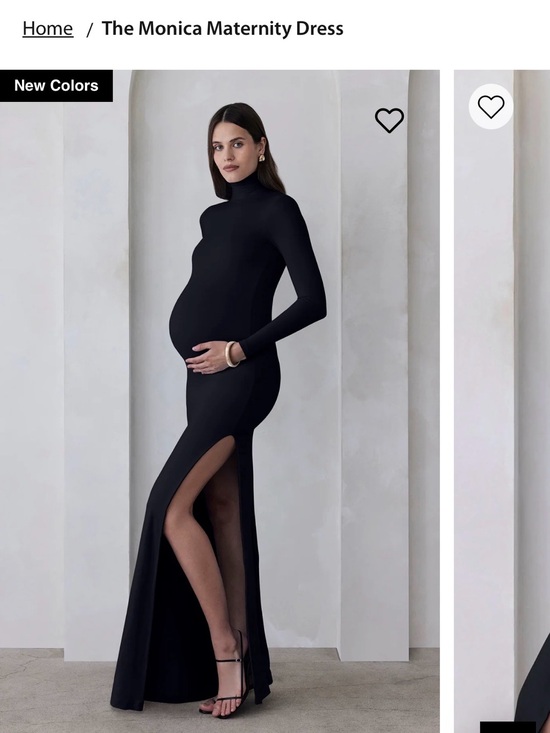 Bumpsuit Dresses & Skirts - Elegant Black Maternity Maxi Dress with High Neck